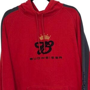Winners Circle Dale Earnhardt Jr Budweiser Racing Hoodie Red Mens XL Embroidered